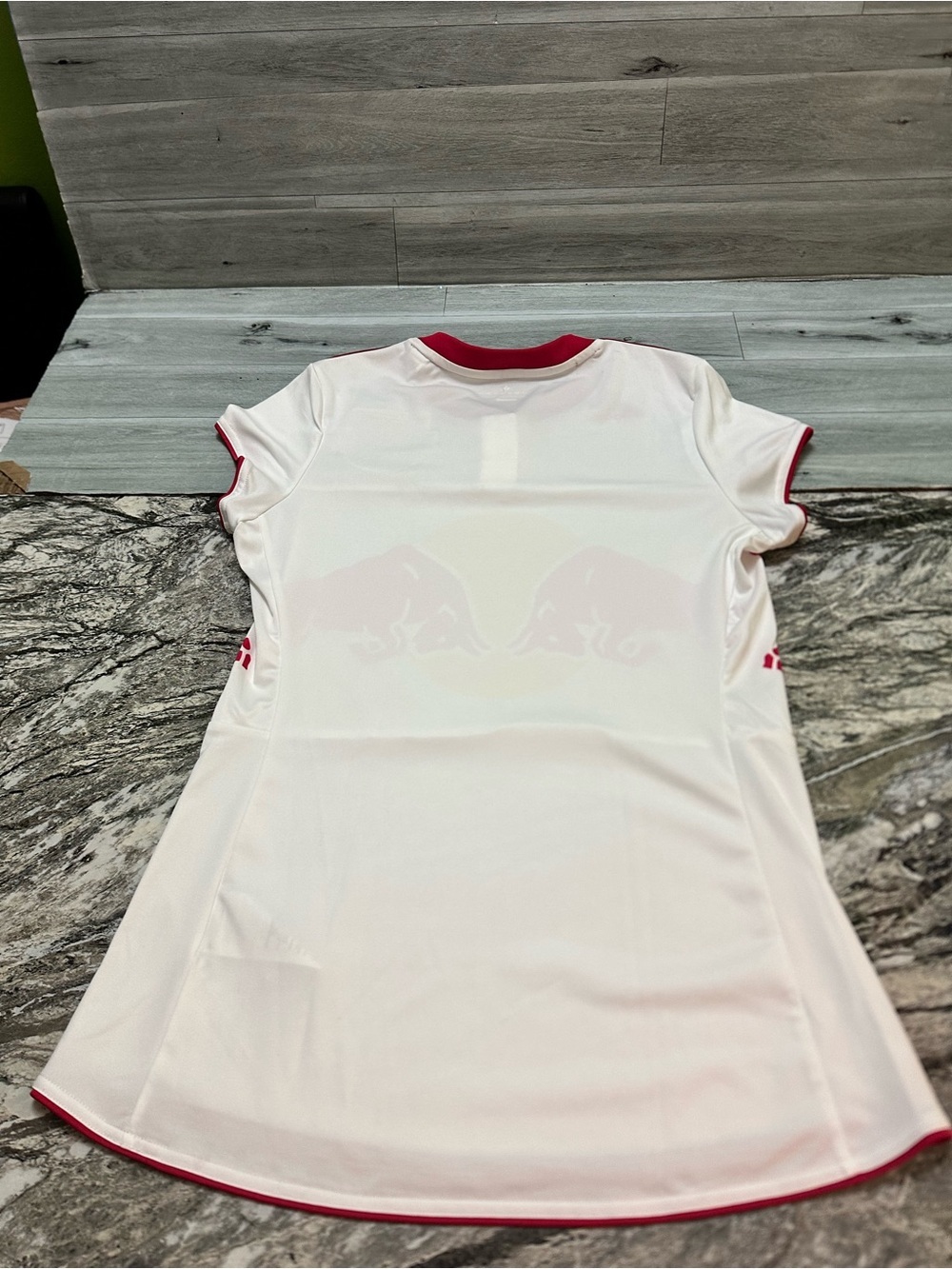 adidas White Women's New York Red Bulls Soccer Jersey with Red & Yellow Logo M - Picture 4 of 11